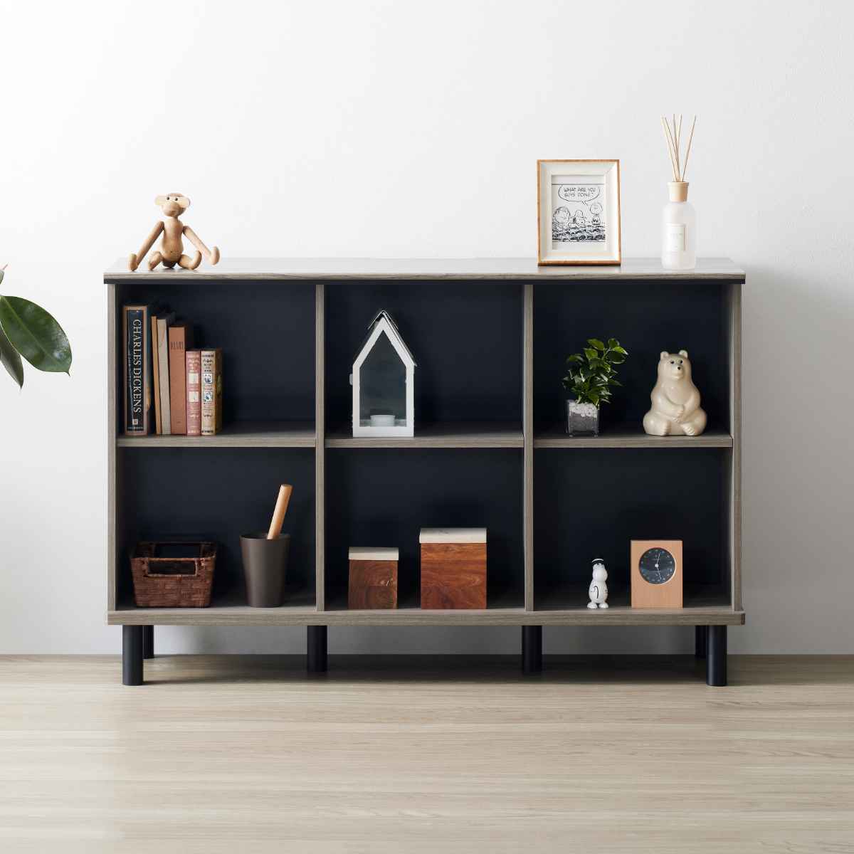 リビングシェルフ ラック モダンデザイン クロフール 幅111cm 棚 本棚 飾り棚 家具 オープン収納 モダン シェルフ 収納 寝室 リビング収納 お掃除ロボット対応 グレージュ