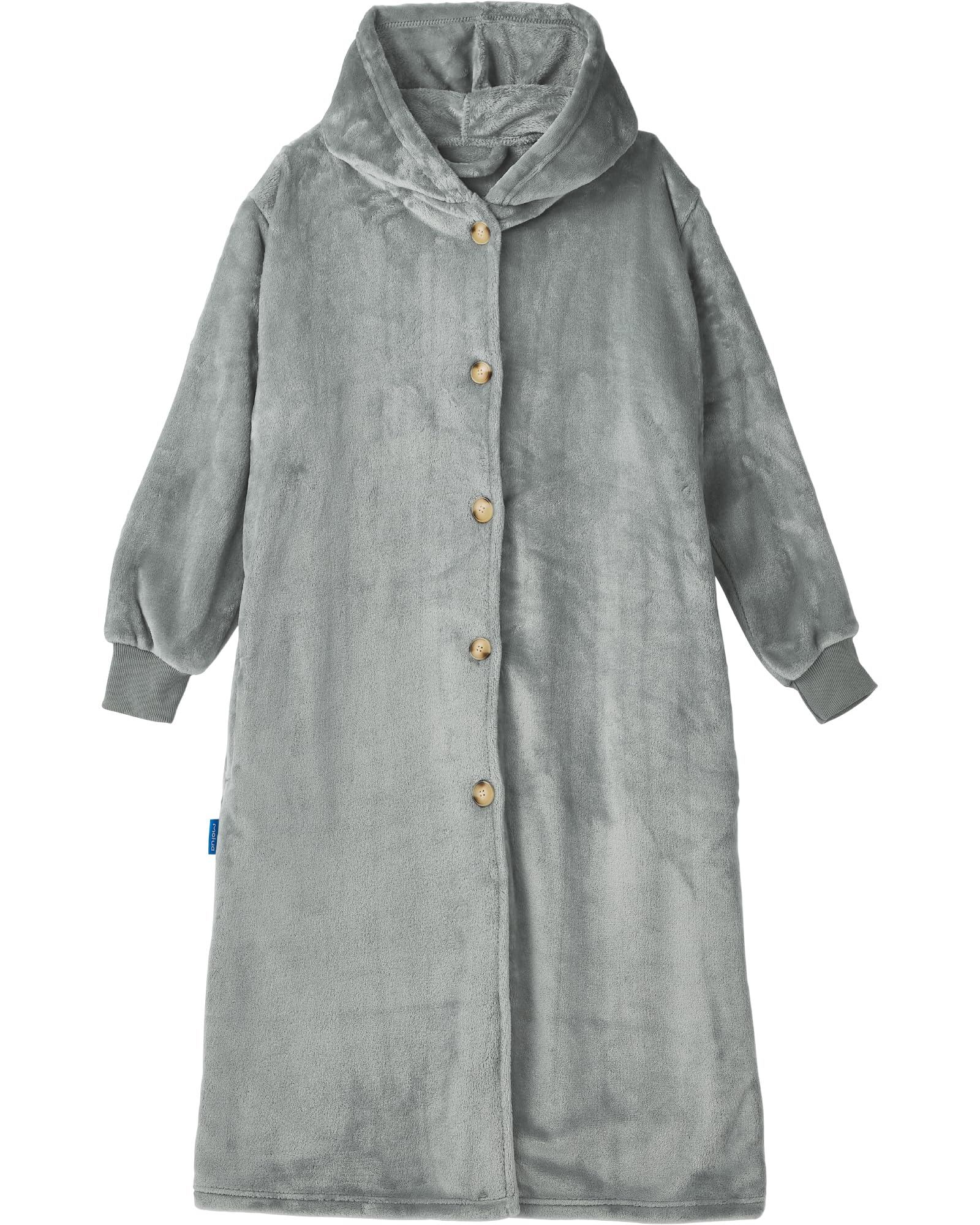 [アクア] mofua (モフア) 着る毛布 かいまき 男女兼用 冬 あったか フード付き Lサイズ (着丈:約125cm) グレー [ 超極細繊維 高密度 プレミアムマイクロファイバー もふもふ あ