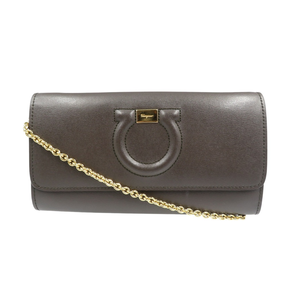 未使用品 サルヴァトーレフェラガモ 長財布 レザー/レザー ダークブラウン 1394【中古】Salvatore Ferragamo レディース 30,030円
