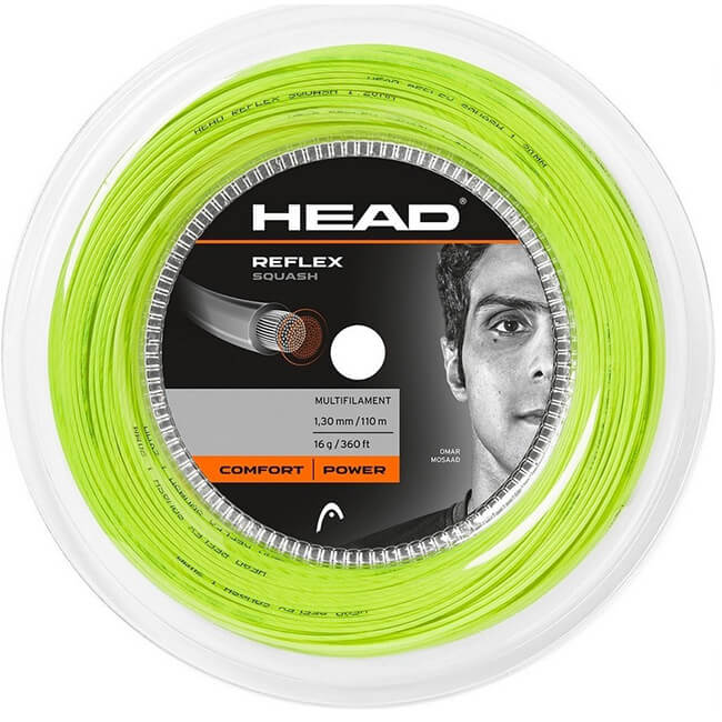 売切り終了 大特価 ヘッド(HEAD) リフレックス スカッシュ 18G(1.20mm) イエロー 110Mロール スカッシュ マルチフィラメントガット 281216(19y4m)