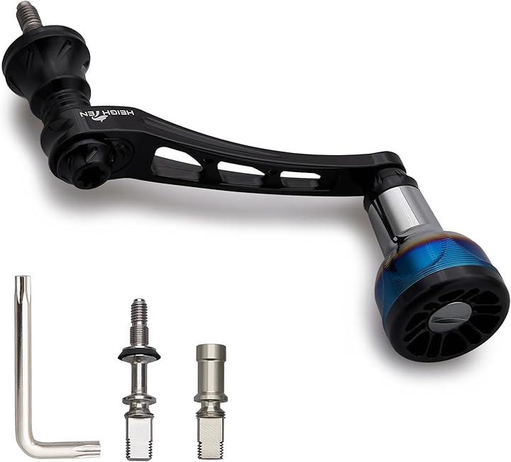 55-60mm可変 リール ハンドル 新型 24.5mm ハンドルノブ 搭載 ダイワ DAIWA シマノ SHIMANO 通用 スピニングリール( ブラック, 55-60mm可変)