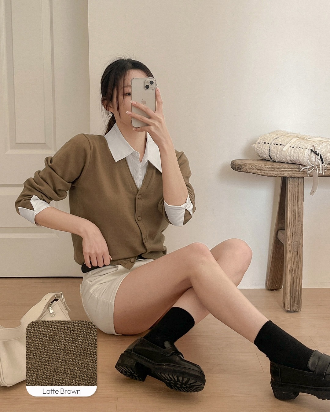 ジーンズシャツレイヤードニット韓国ファッション レディース