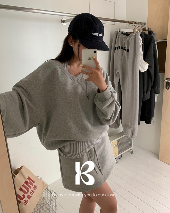 [MADE/6color] ポニーVネックルーズフィットトレーナー ts1393