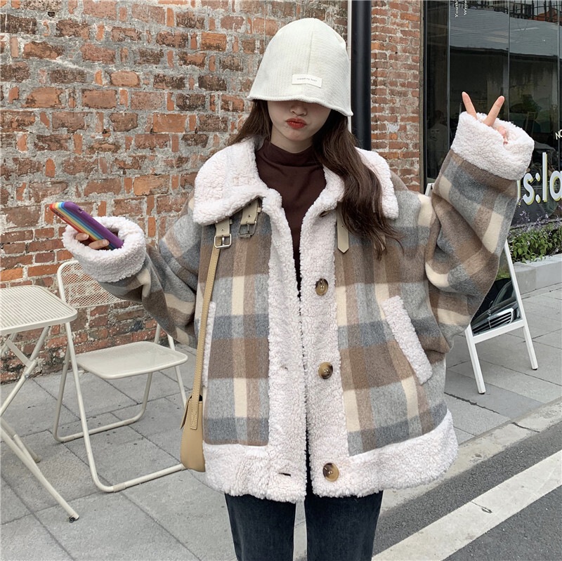 ウールコート アウター ジャケット シャンパー 上着 もこもこアウター ベージュ ショート丈 長袖 7,287円