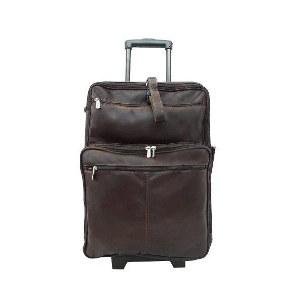 Piel Leather 22 Inch Wheeled Traveler， Chocolate， One Size 並行輸入品