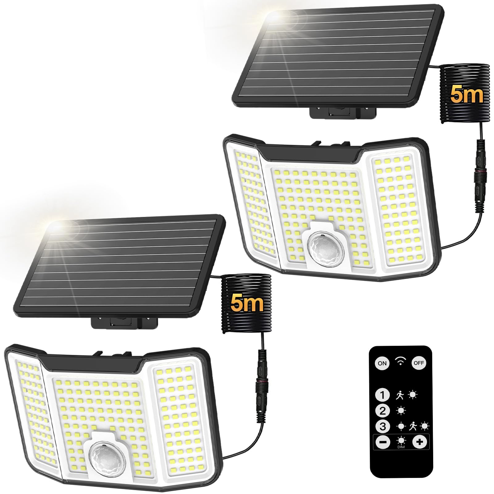 ソーラーライト 屋外 防水 センサーライト ソーラー 【3面発光 3段階調光 2200mAh大容量電池】3つ知能モード 人感・光感センサー 太陽光発電 省エネ 電気代不要 IP65 89878