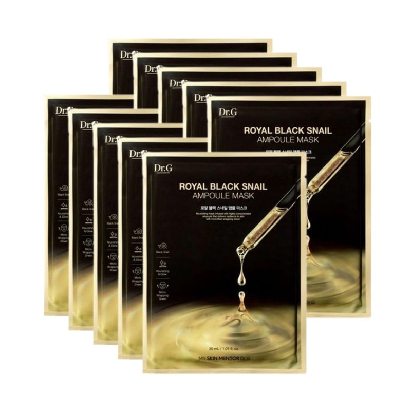 ロイヤルブラックスネイルアンプル クリームマスクパック 10枚 / 韓国 人気 保湿 毛穴の弾力 パック