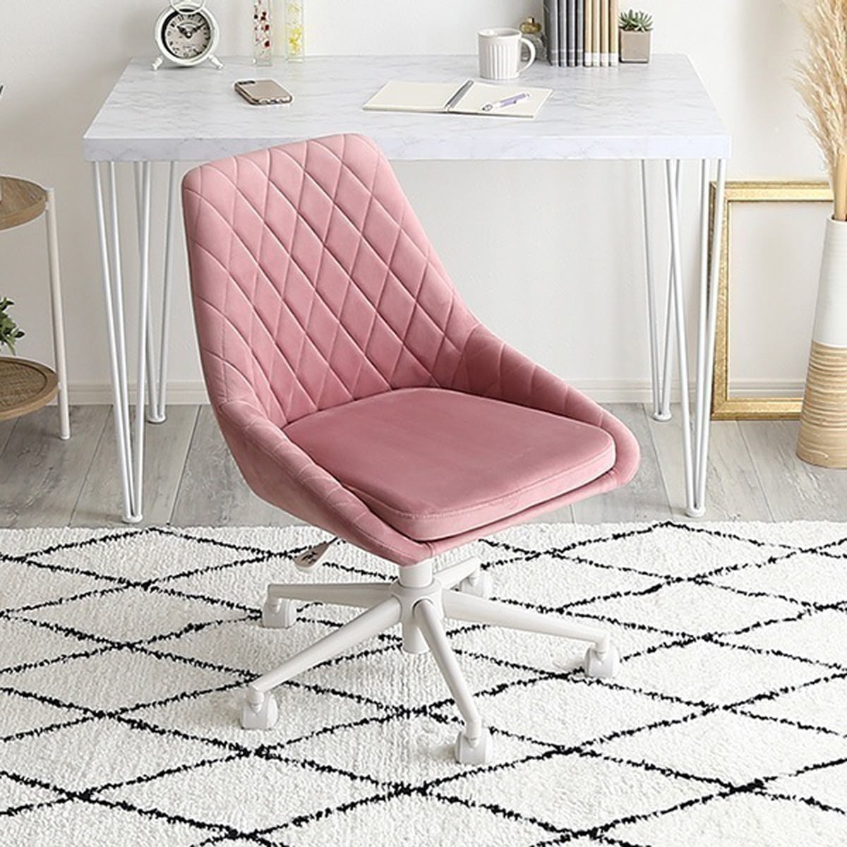 大人かわいいチェア 高さ調整 オフィス ダイニング 椅子