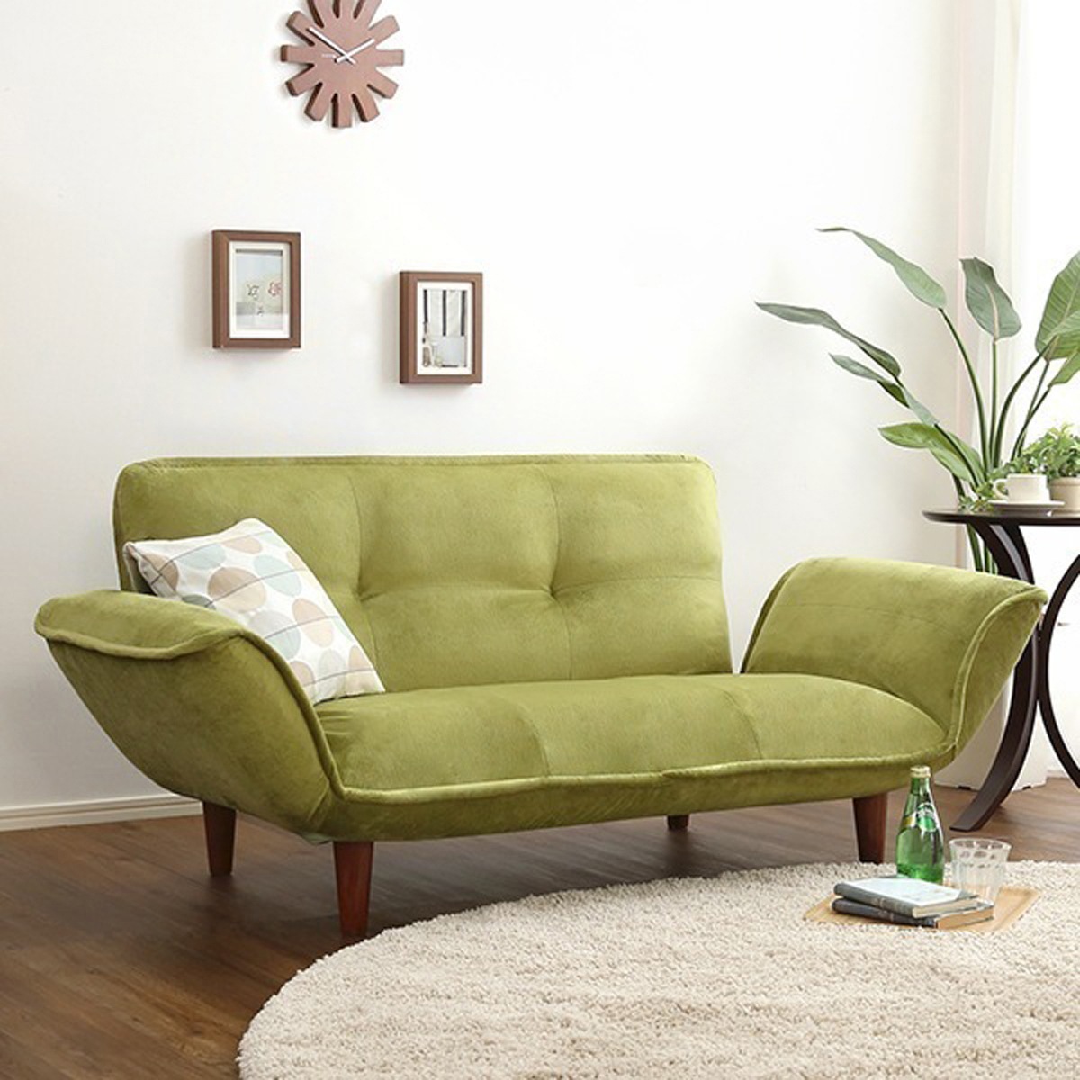 コンパクトカウチソフ ポケットコイル リクライニング 起毛タイプ 日本製 14,989円