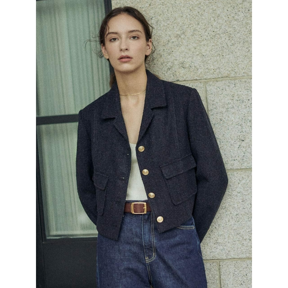 LOEUVRE ツイードカラージャケット NAVY 37,398円