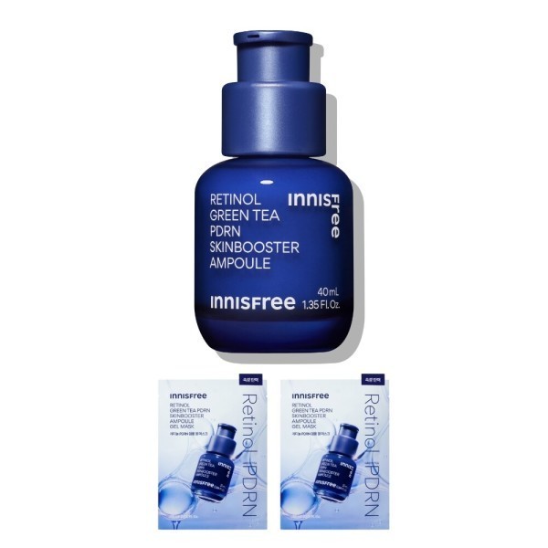 レチノール グリーンティー PDRN スキンブースター アンプル 40mL + レチノール PDRN アンプルゲルマスク 2枚 韓国コスメ
