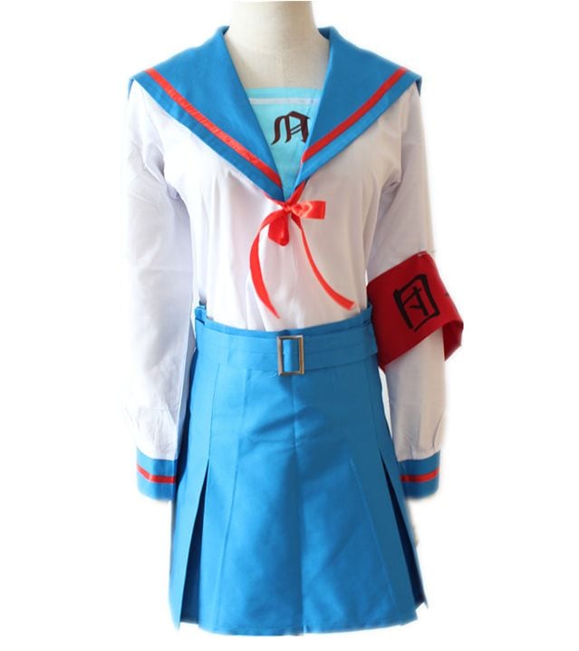 涼宮ハルヒの憂鬱 風 涼宮ハルヒ セーラー服 団長 コスチューム コスプレ衣装 6点セット サイズ S―XL