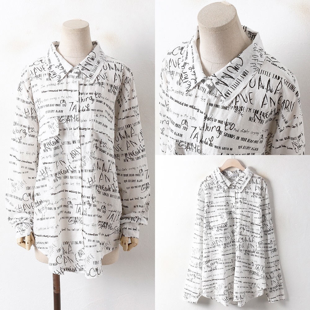 韓国ファッション大きいサイズNNレタリングホワイト南方(2861H808)ビッグ女性服ロングルーズフィット korea fashion bigsize