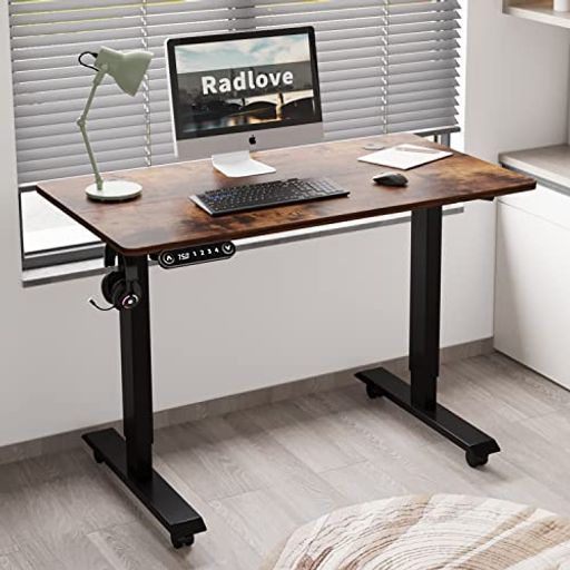 デスク 電動式 パソコンデスクRADLOVE ゲーミングデスク 机 電動昇降式スタンディングデスク パソコンラック PCデスク つくえ PCデスク 高さ調節可能 高さ調節メモリー機能付き 幅110CM