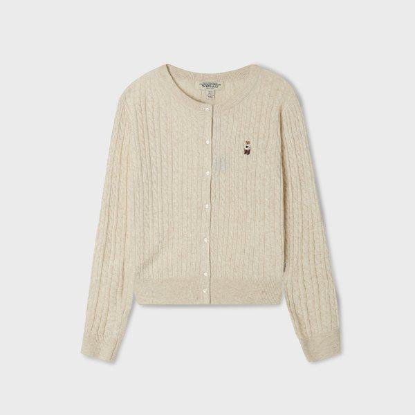 Steve ハイゲージ ウール ケーブル カーディガン WHCKF4801F_s