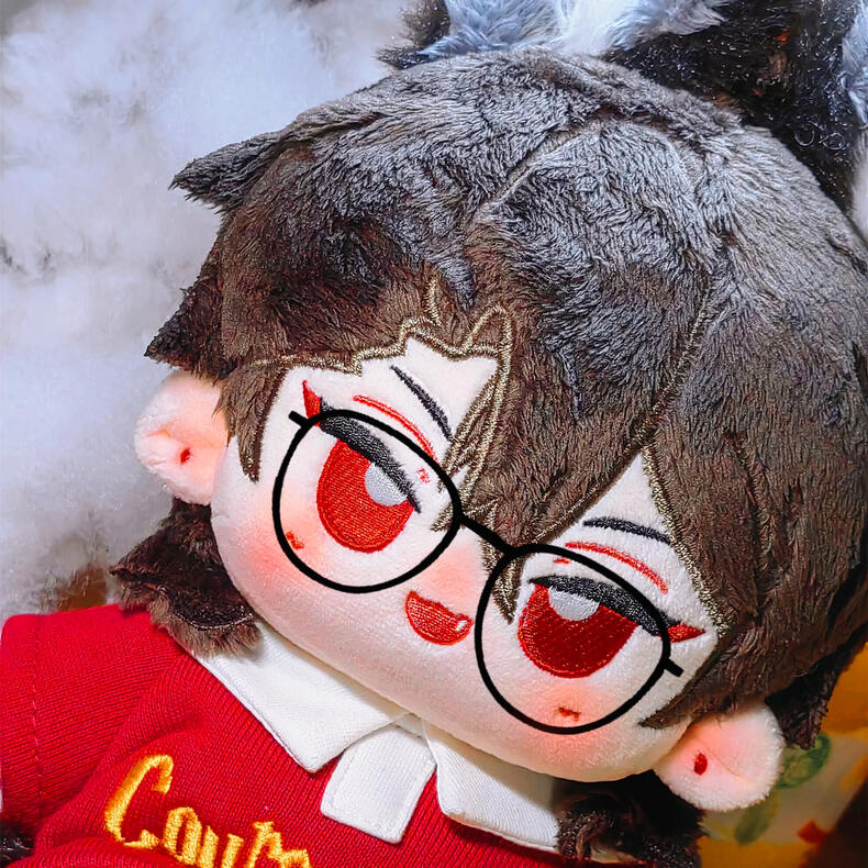 【20cm・一つ残り再販不能】着せ替えぬいぐるみ 着せ替え人形 ぬいぐるみ 綿人形 可愛い 黒髪赤目の狼少年 耳付き ふわふわ コットンドール アニメゲーム アイドル