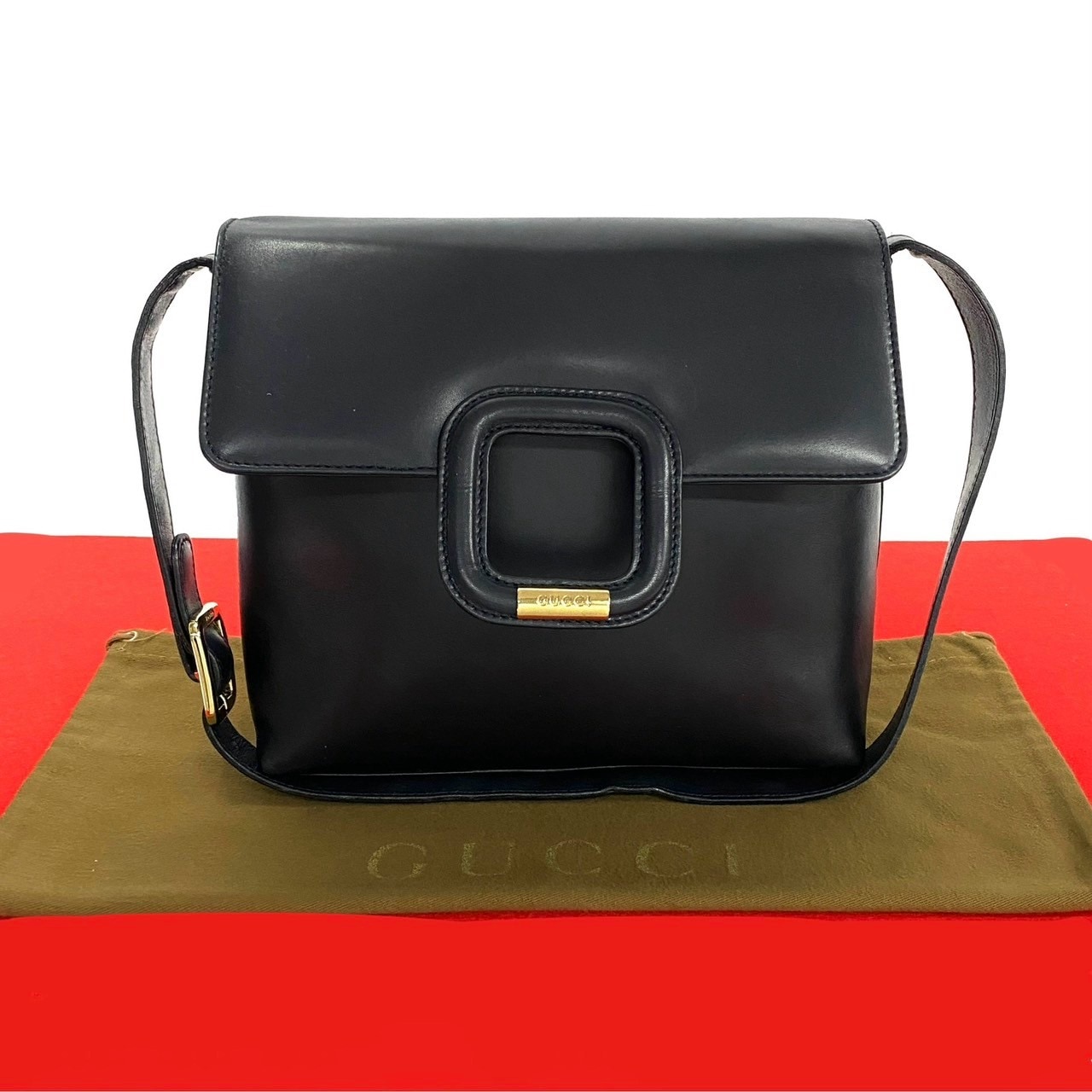 ヴィンテージ ロゴ 金具ショルダーバッグ レザー ネイビー 73280 28,340円