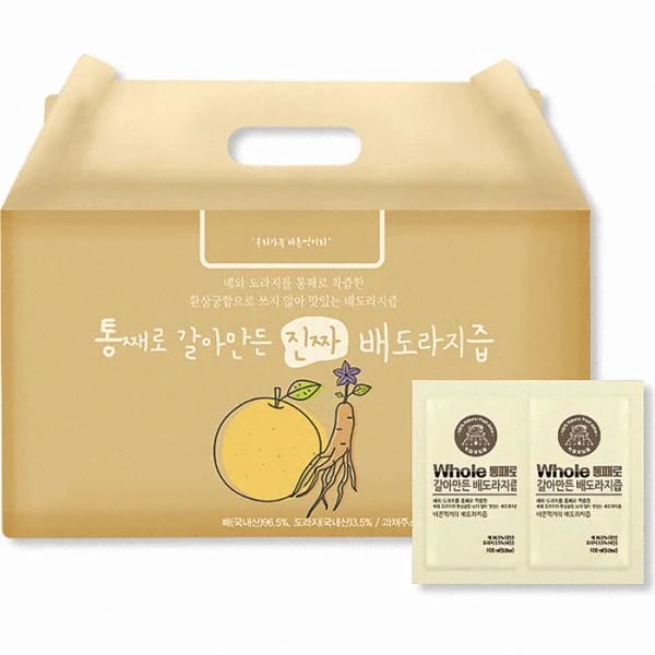 丸ごとすりおろして作った梨キキョウ汁 一般ポーチ 통째로 갈아만든 배도라지즙 일반파우치