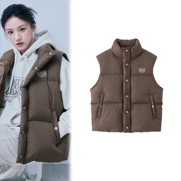 CLASSIC LOGO DUCK DOWN VEST brown