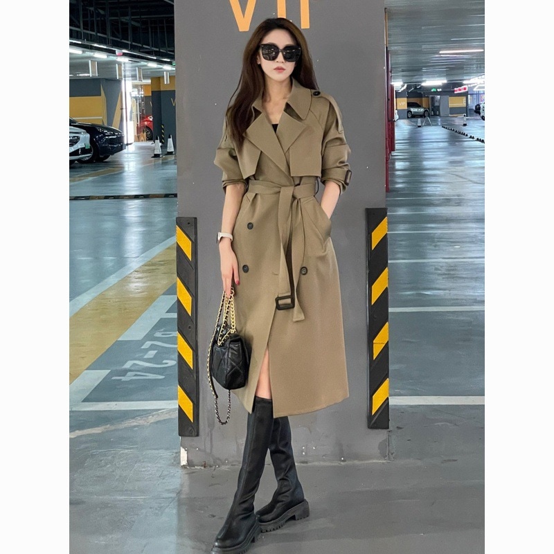 ウインドブレーカーレディース 2025 秋の新作韓国風小中丈コート気質英国風高級コート