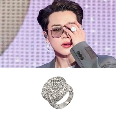 BTS 着用/ヘビークリスタルドの指輪/韓国ジュエリー防弾少年団ファッション