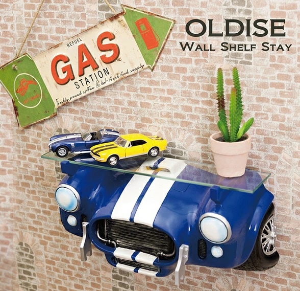 オールディーズ カーシェルフ BLUE インテリア 小物 アメリカン 壁掛