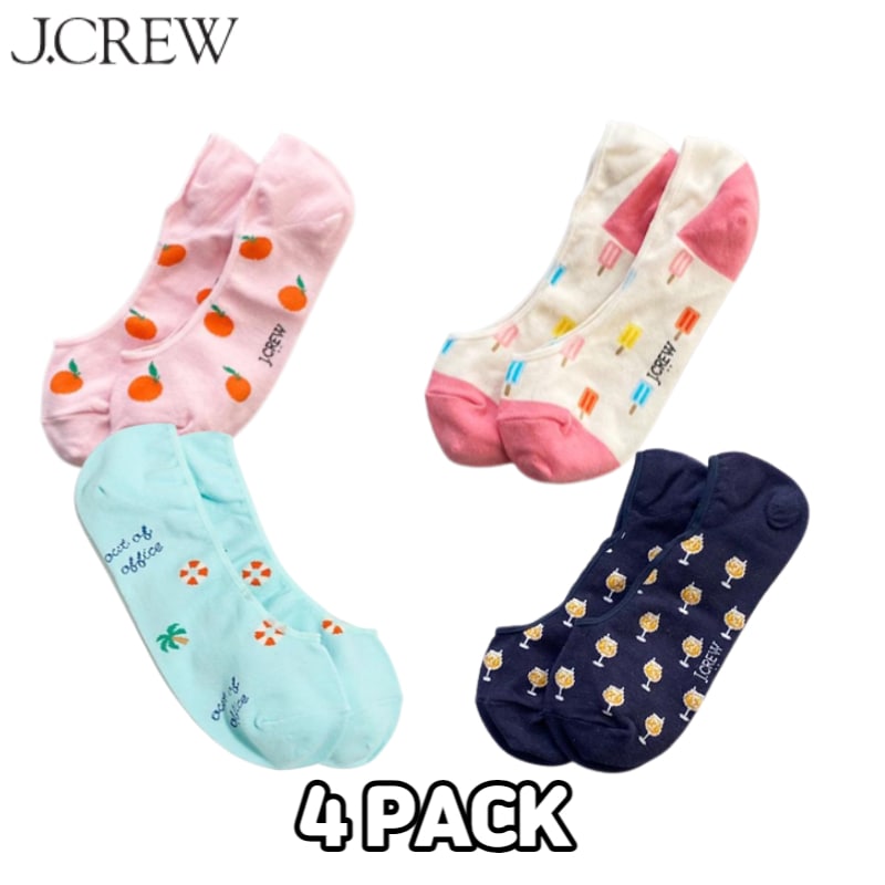 正品 韓国製造 J Crew カジュアル アンクレット カバーソックス カバーソックス 靴下 J Crewソックス 4足セット ワンポイントソックス 脱げ防止止め Size 9 11 240 260 靴下 返品 交換対象商品 Tor Safety Com