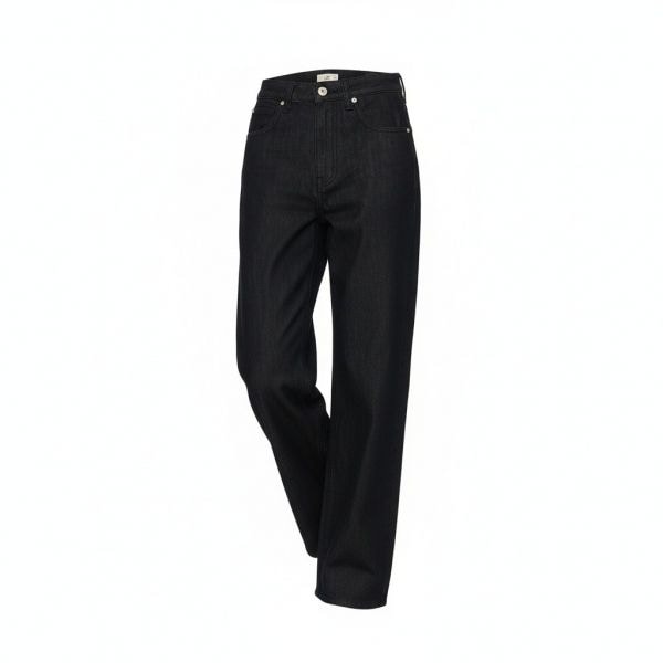 [Noh Yun-seo PICK] Womens Straight Fit Denim Pants Black