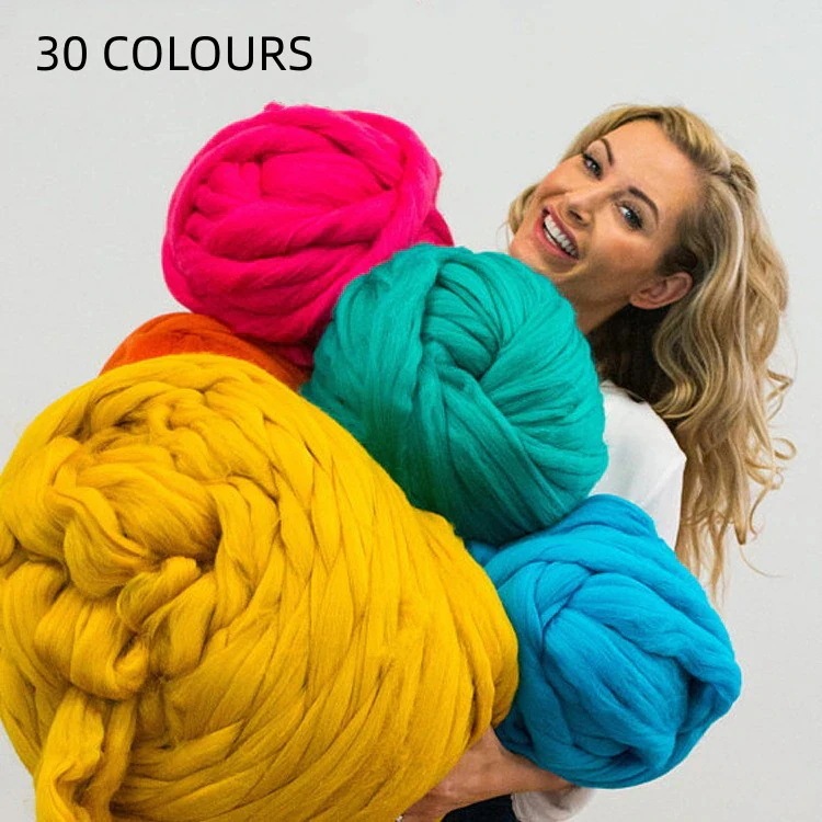 ブランケット ニットヤーン 3000G チャンキーヤーン おしゃれ 極太 ウール 毛糸 編み物 INS DIY 超極太毛糸 手芸 アクリル 幅8CM チャンキーニット 太い ヤーン
