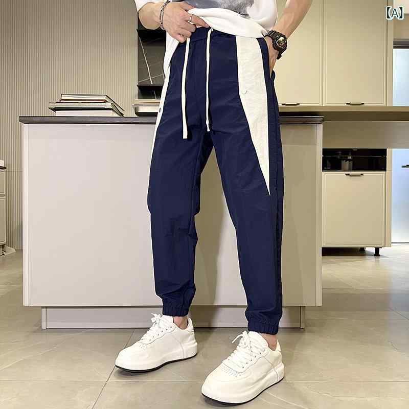メンズ 紳士 メンズ パンツ ボトムス ズボン カジュアル シンプル レトロ 夏 薄手 スウェット