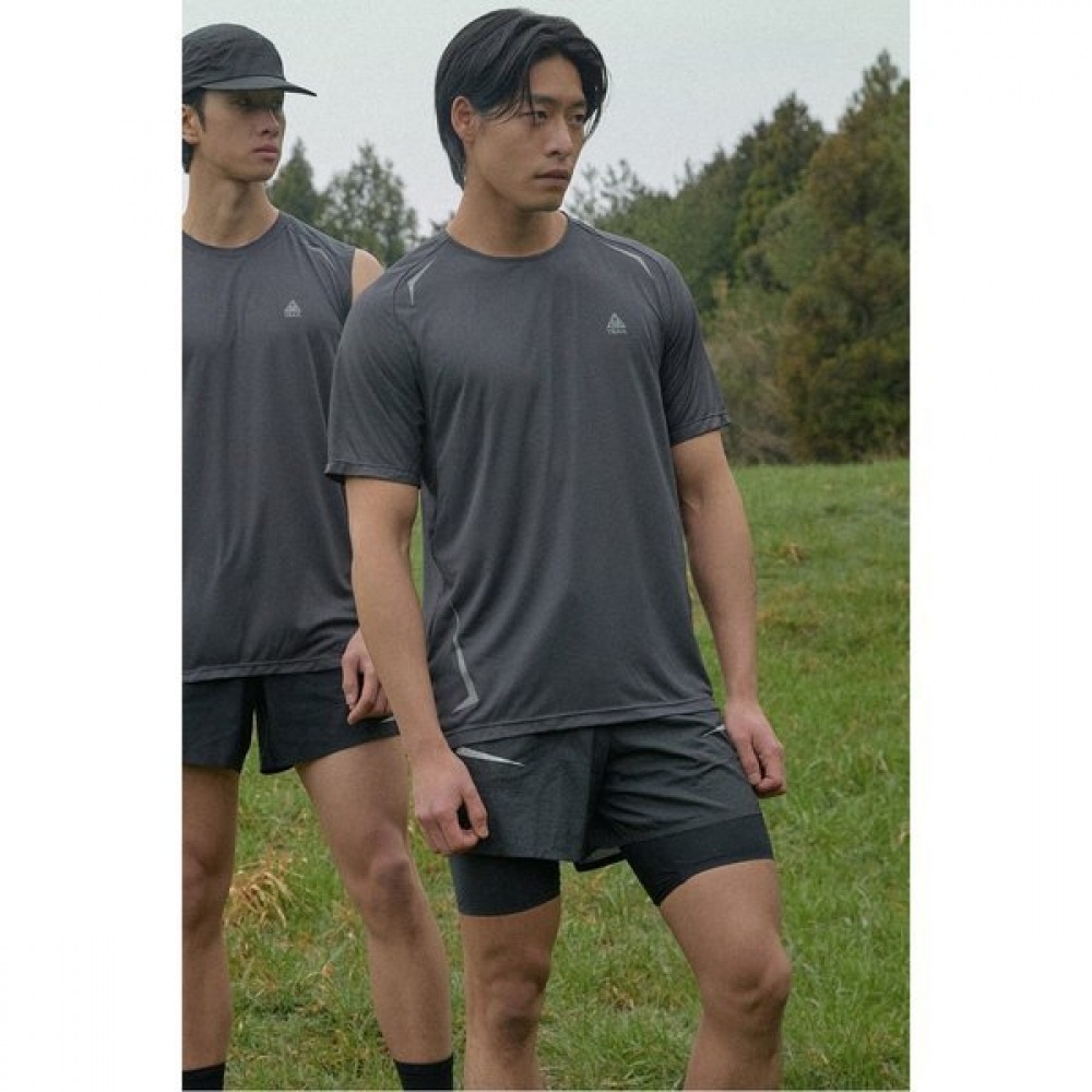 コオロンスポーツ TRAIL メンズ ランニング 半袖 Tシャツ TLTCX24735DGY