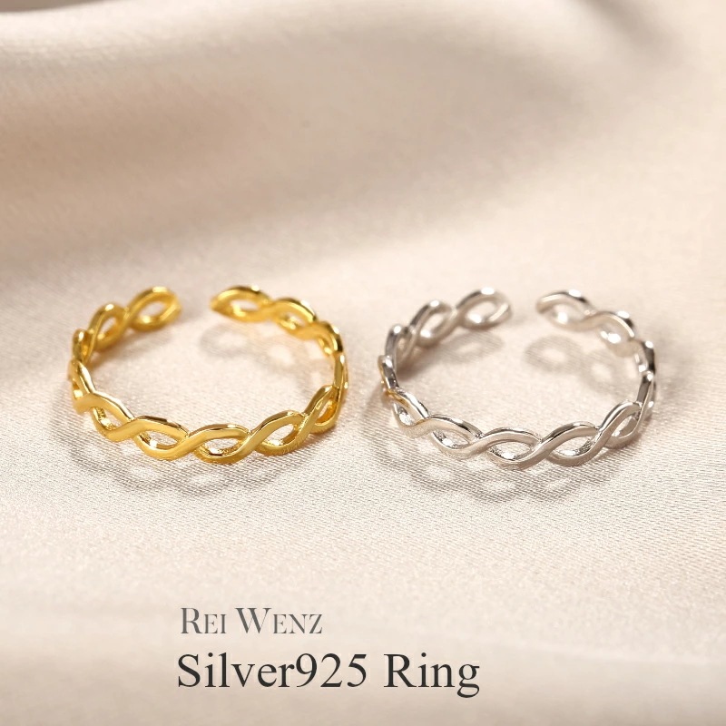 【高品質Silver925】シルバー リング 指輪 Silver925 レディース ツイスト ウェーブ 波 デザインリング おしゃれ 幅太 プレゼント