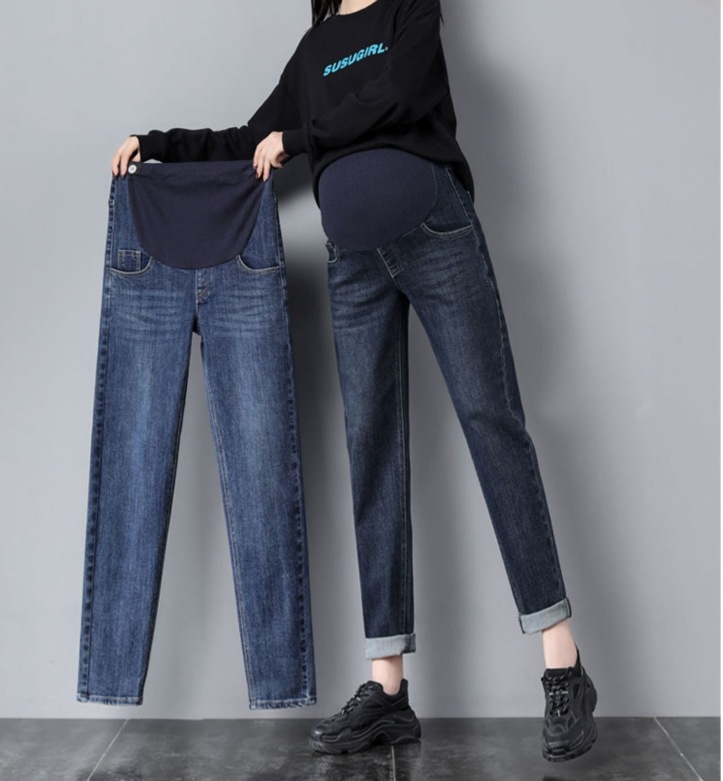 マタニティデニムパンツ マタニティストレートパンツ ボーイズデニム マタニティジーンズ ボトムス パンツ Gパン ズボン ストレートパンツ デニムパンツ ロング ロング丈 スリム ストレート Iライン