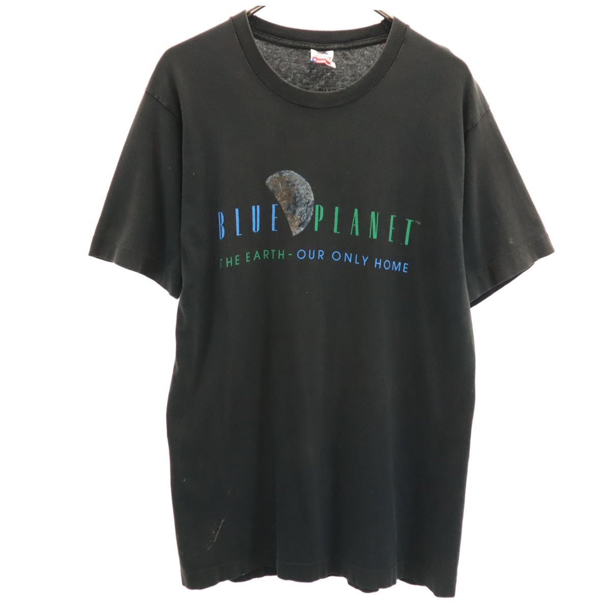 90s オールド USA製 地球 半袖 シングルステッチ Tシャツ L ブラック BLUE PLANET メンズ 古着 8,307円