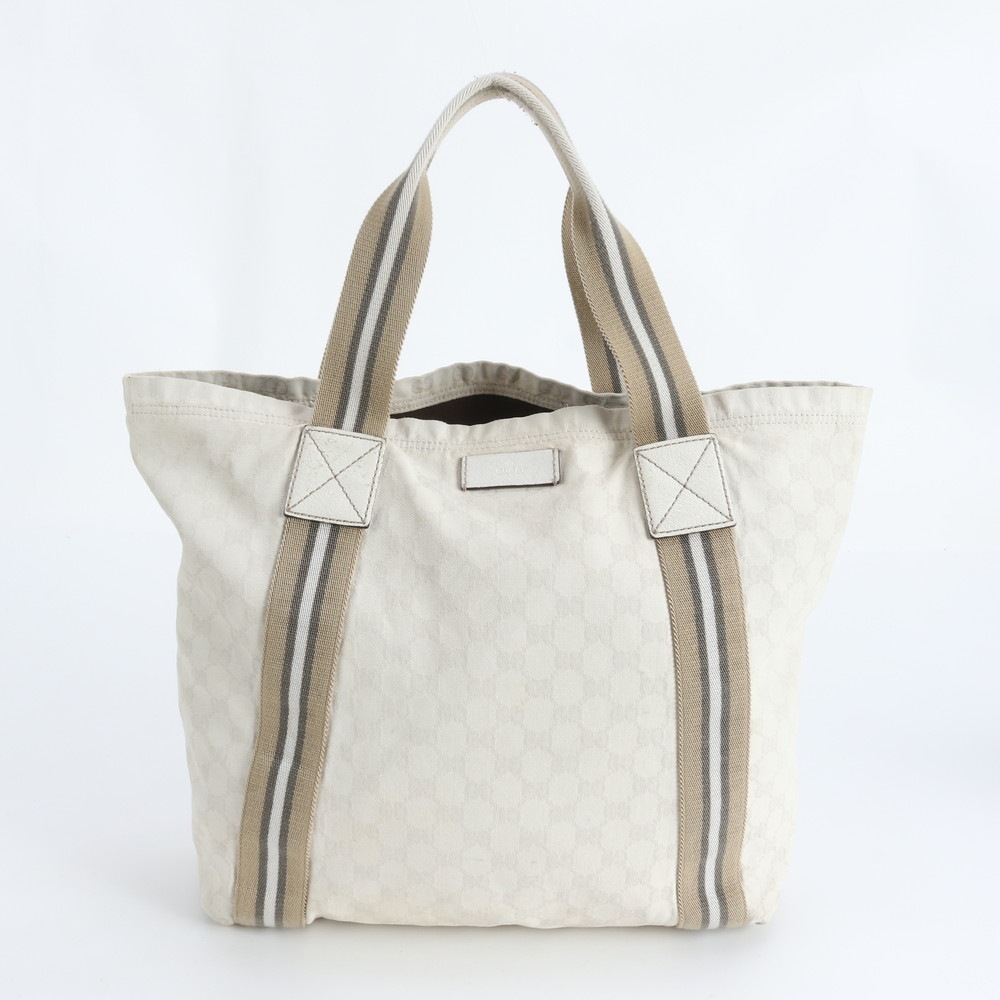 美品 GGキャンバス 189669 レザー×キャンバス トート バッグ 肩掛け ショルダー ハンド A4 レディース MEE DS62-4 中古