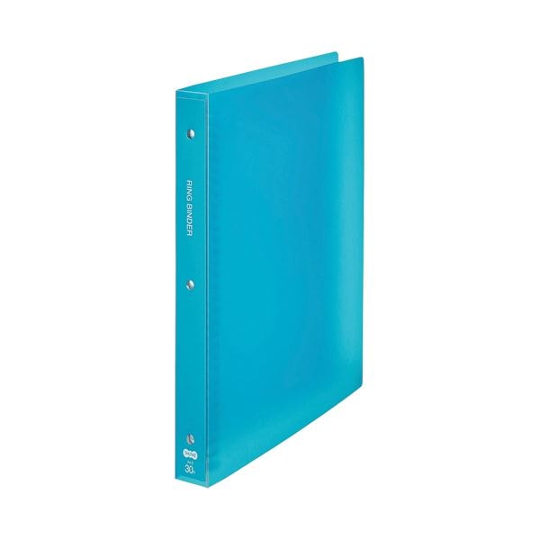（まとめ）TANOSEE30穴バインダー（透明PP表紙） A4タテ 背幅34mm ブルー [x10]