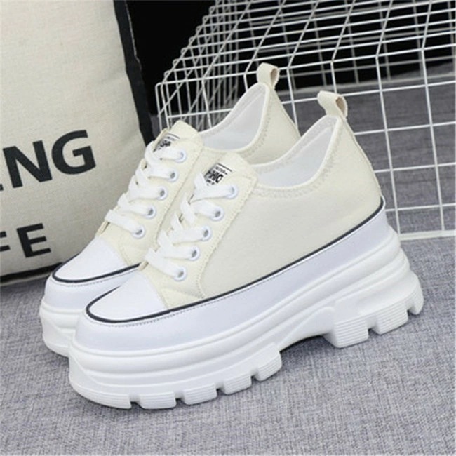 ブラック/ホワイト　10cmヒール　レディーススニーカー　インヒール　厚底　ローカット　カジュアル　レディース　スニーカー　女の子　運動　靴　シューズ　女性　春 夏 秋 冬　新作