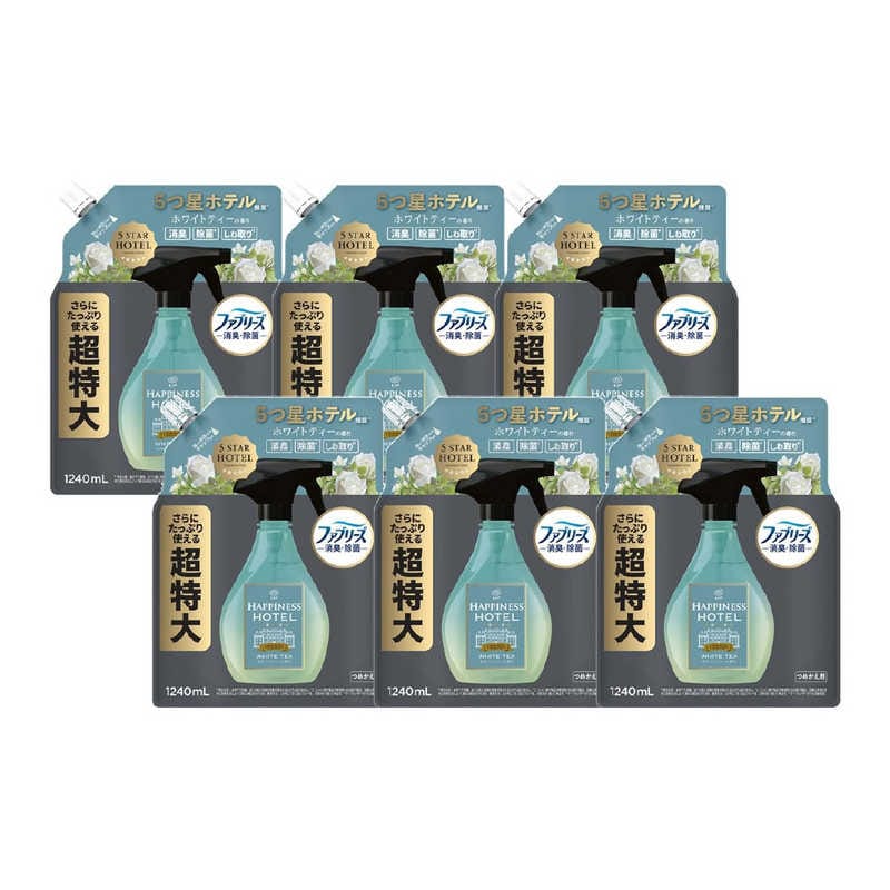 P＆G　(ケース販売)レノア ハピネスミスト ホワイトティーの香り 詰め替え 4回分 1240mL×6