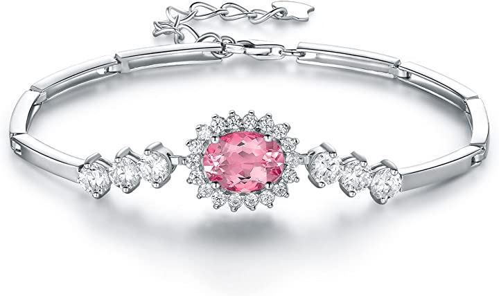 10月 誕生石 ピンクトルマリン 女性シルバー925 レディース ブレスレット 調節可能 925純銀製(10月 誕生石 ピンクトルマリン) 4,465円
