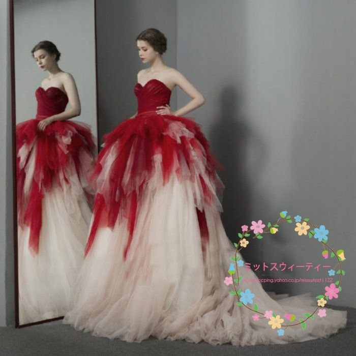 カラードレス 演奏会用ドレス ロングドレス 結婚式 イブニングドレス 二次会 花嫁 発表会 フォーマ