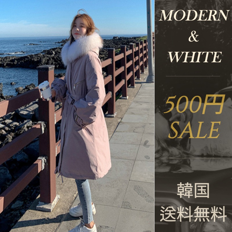 [MODERN&WHITE] HN124W06_ベルテッド ダウン 韓国 編集ショップ