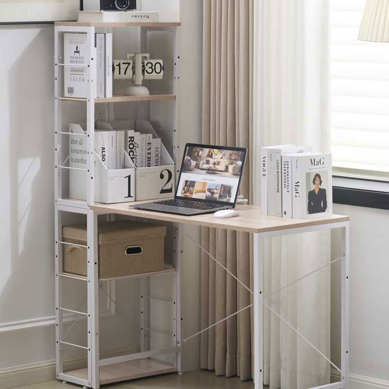 【国内発送】708WF301556IAA set 【木目調 ホワイト】一体分離多用型パソコンデスク パソコンデスク ラック付き デスク ワークデスク 木製 学習デスク