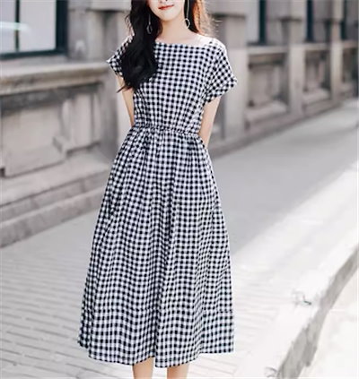 バーバリー ロンドン ブルーレーベル ワンピース 7分袖 ノバチェック