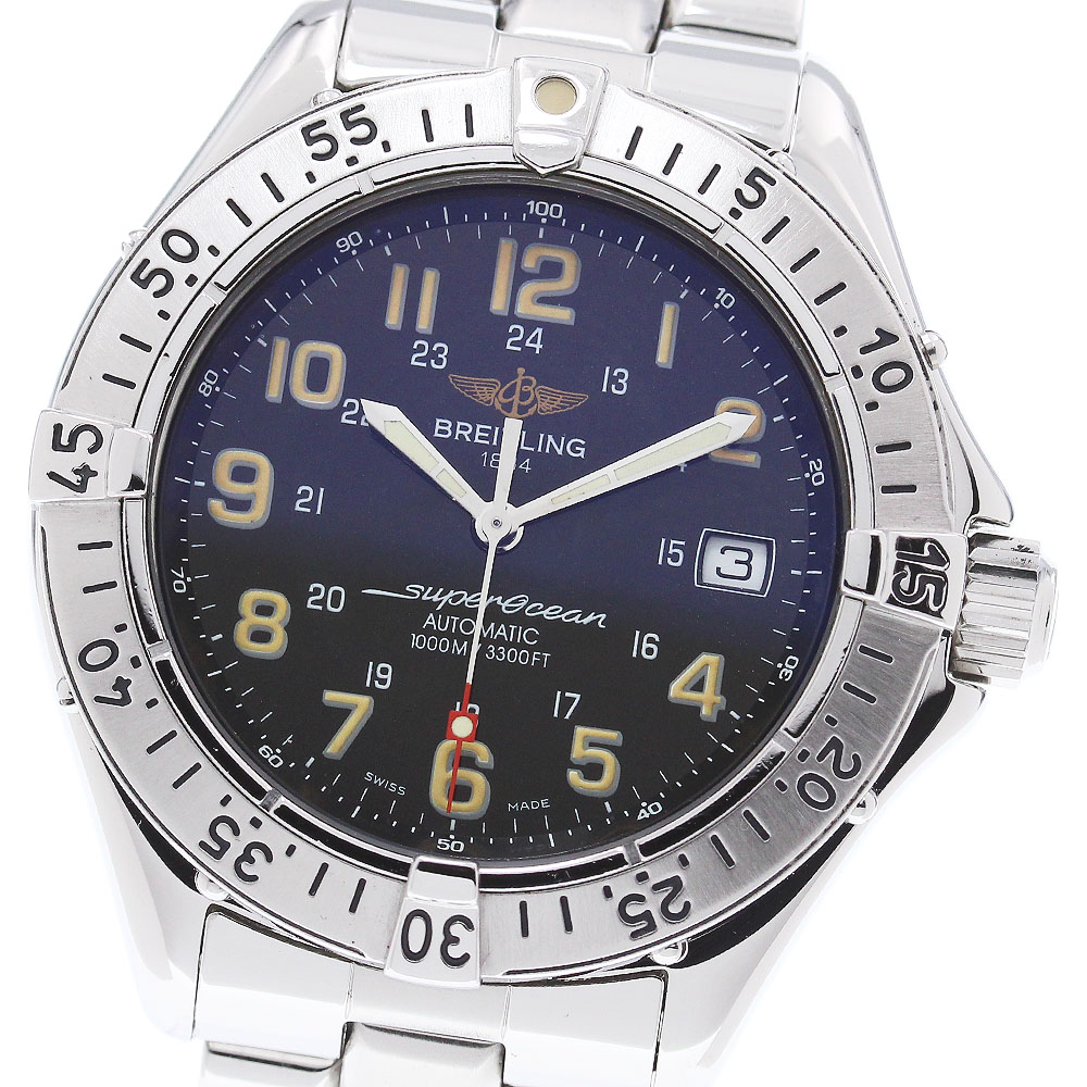 ブライトリング BREITLING A17040 スーパーオーシャン デイト 自動巻き メンズ 箱・保証書付き_848072【中古】 134,800円