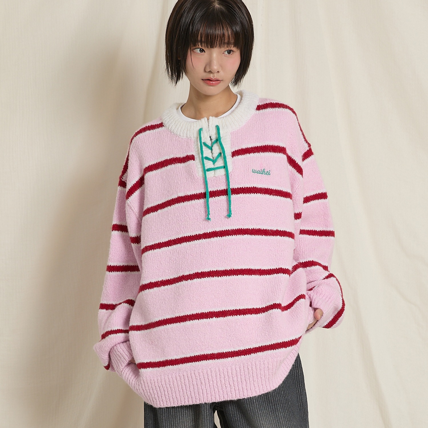 Stripe Boucle Knit PINK
