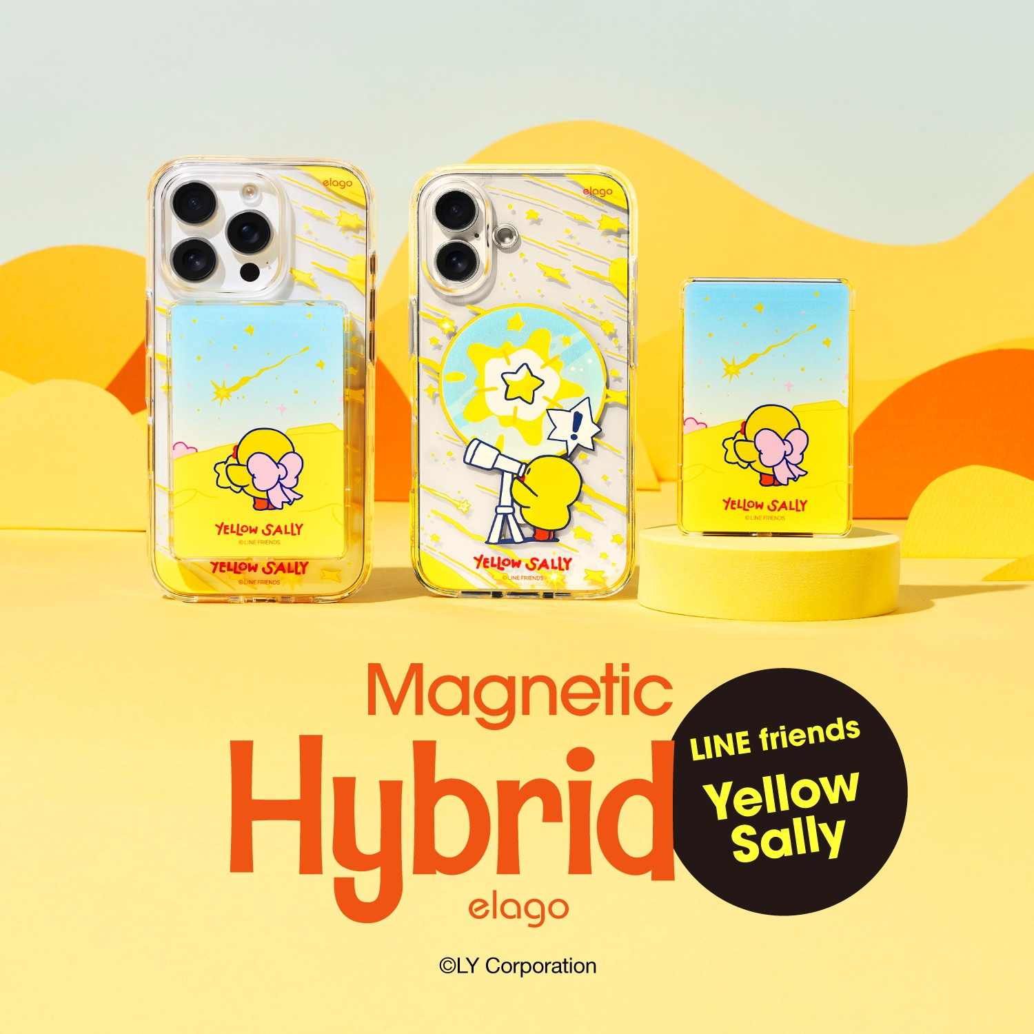 elago Line Friends Yellow Sally MagSafe Hybrid Case for iPhone16 Pro