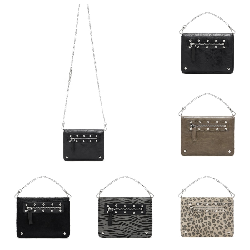 【DEINET】TRAVEL STUD CROSS CHAIN MINI BAG (5COLORS) 追跡付 DEINET】 TRAVEL STUD CROSS CHAIN MINI BAG : 5COLORS