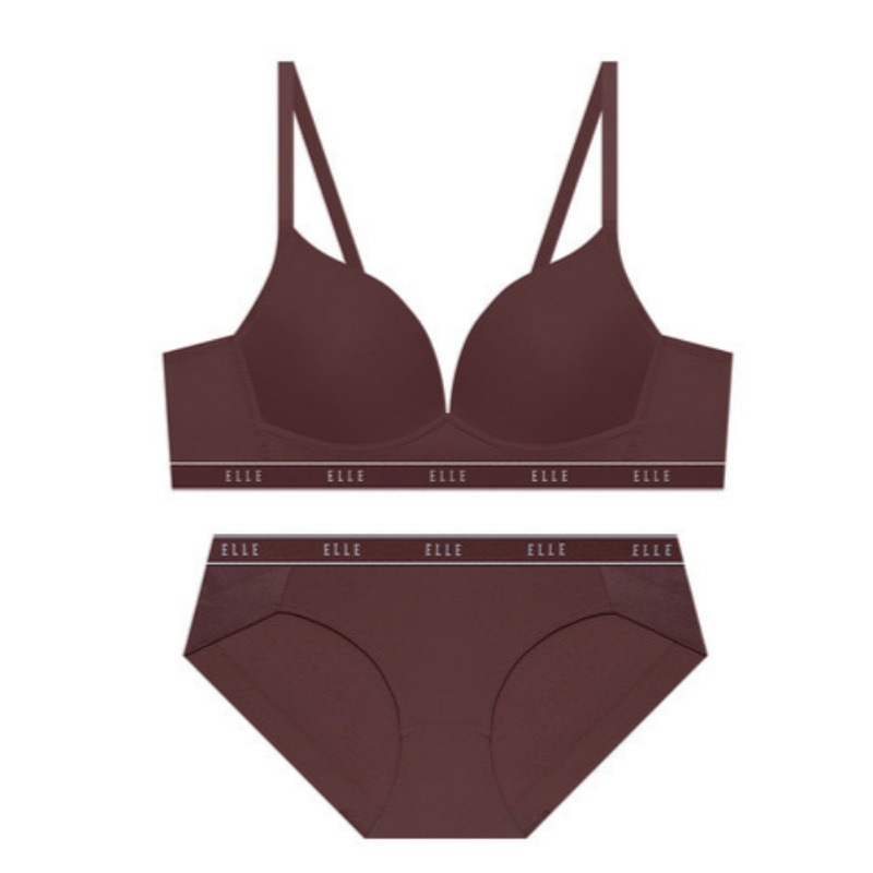 ニュー エアロクール コンフォートフィット ノーワイヤ ブラ パンツ セット - ワイン 85C 100