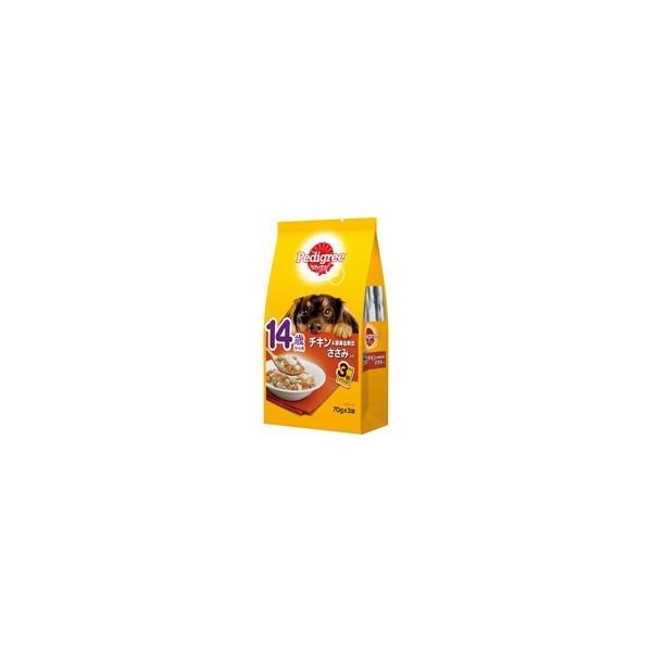 【1ケース】【お取り寄せ対象品】ペディグリー パウチ 14歳から用 チキン&緑黄色野菜 ささみ入り 70g×3個パック[マースジャパンリミテッド] *48個