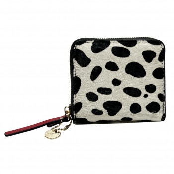 DAICO Pisoraro（ピソラロ） ハラコ ラウンド二つ折りミニウォレット DALMATIAN PR242